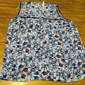 Floral sleeveless top with buttons down the back